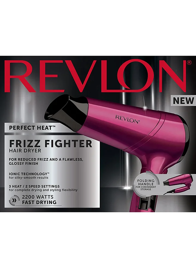 ريفلون مجفف شعر فريز فايتر بقوة 2200 وات طراز RVDR5229 وردي 22.5 x 10 x 27سم