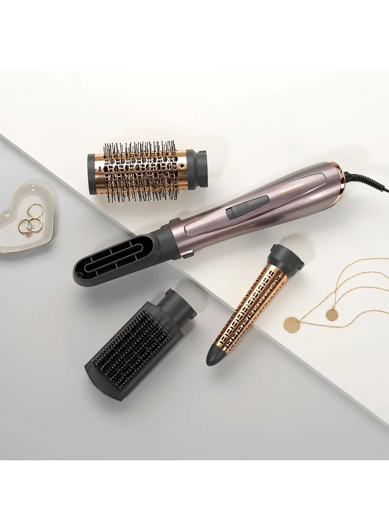 babyliss AS136E 1000 Air Styler | Adjustable 2 Heats + Cool Setting | Ionic Technology For Frizz Free Hair | FREE Conical Curling, Volumizing & Precise Drying Attachment With Heat Pouch - Purple