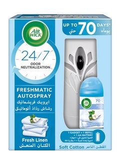 Air Wick Freshmatic Auto Spray kit, Fresh Linen, Gadget And 1 Refill 250ml  - Image 1