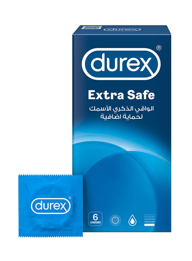 Durex - Extra Safe Lubed Condoms 6 Pieces - Image 1
