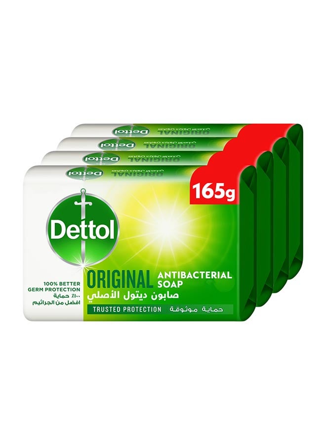 Dettol - Original Anti Bacterial Bar Soap 165g Pack of 4 - Image 1