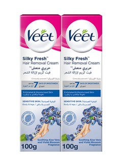 Veet Pack of 2 Hair Removal Cream For Sensitive Skin 100grams  - Image 1