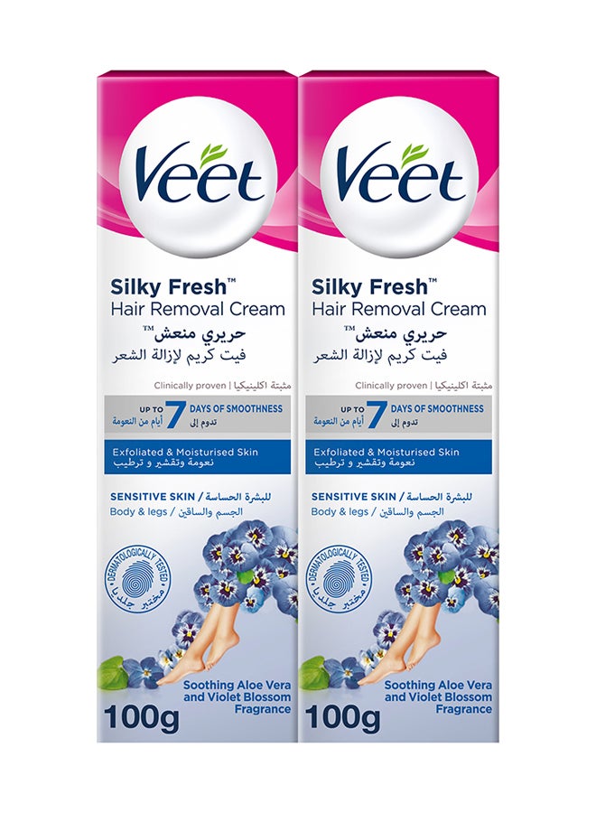 Veet Pack of 2 Hair Removal Cream For Sensitive Skin 100grams  - Image 1