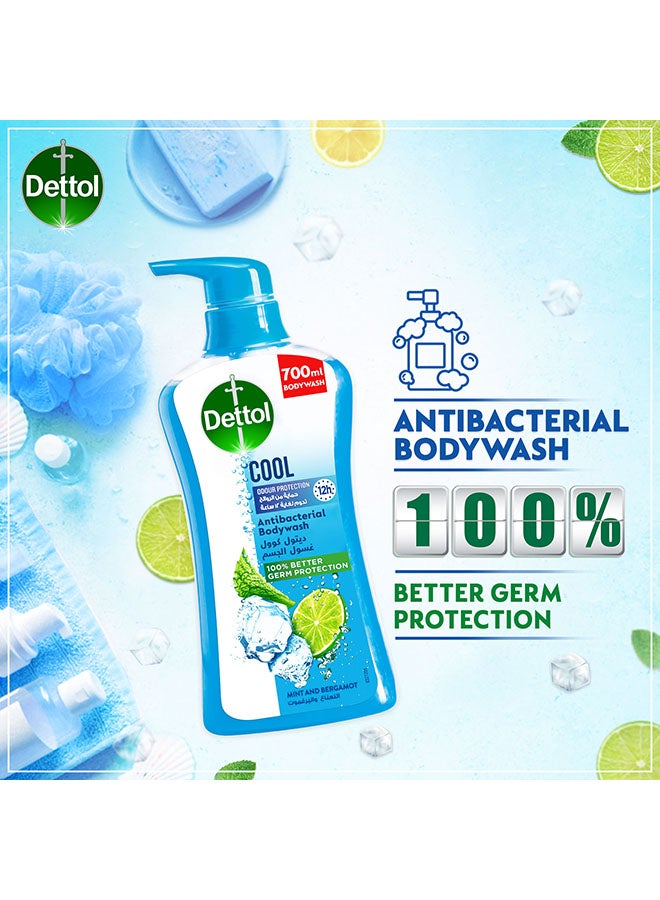 Dettol Instant Cool Antibacterial Body Wash Menthol And Eucalyptus 700ml - Image 4