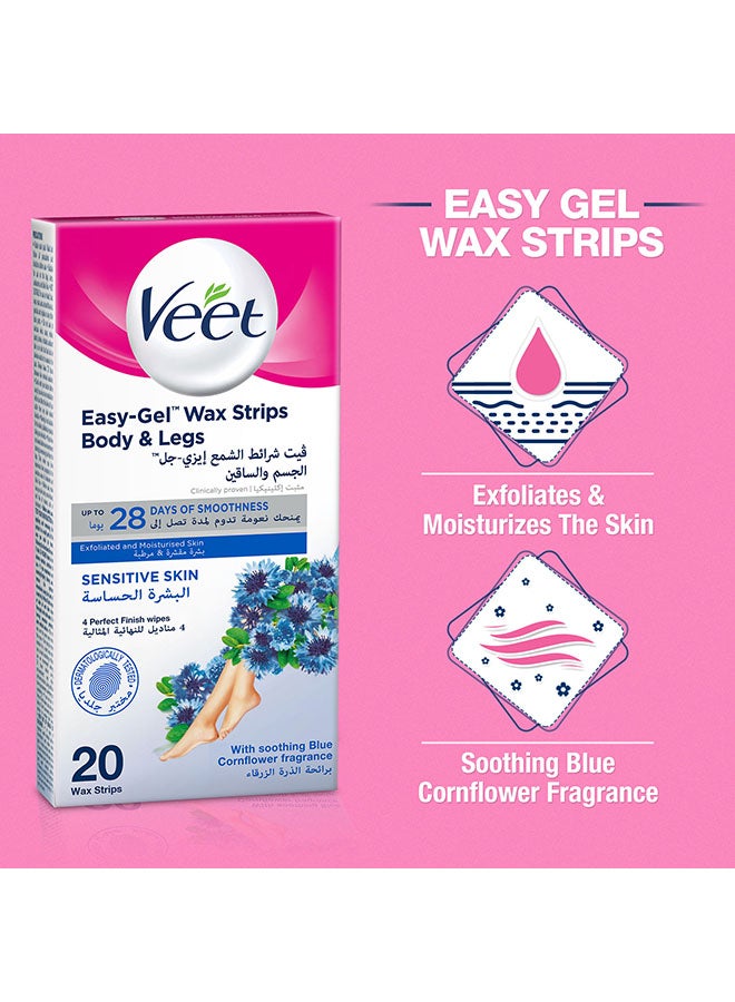 Veet - Hair Removal Easy Gel Wax Strips ,Sensitive Skin, Pack Of 2 White - Image 1
