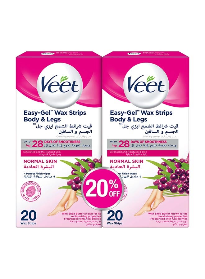 Veet - 20-Piece Hair Removal Cold Wax Strips, Normal, Pack Of 2 - Image 1