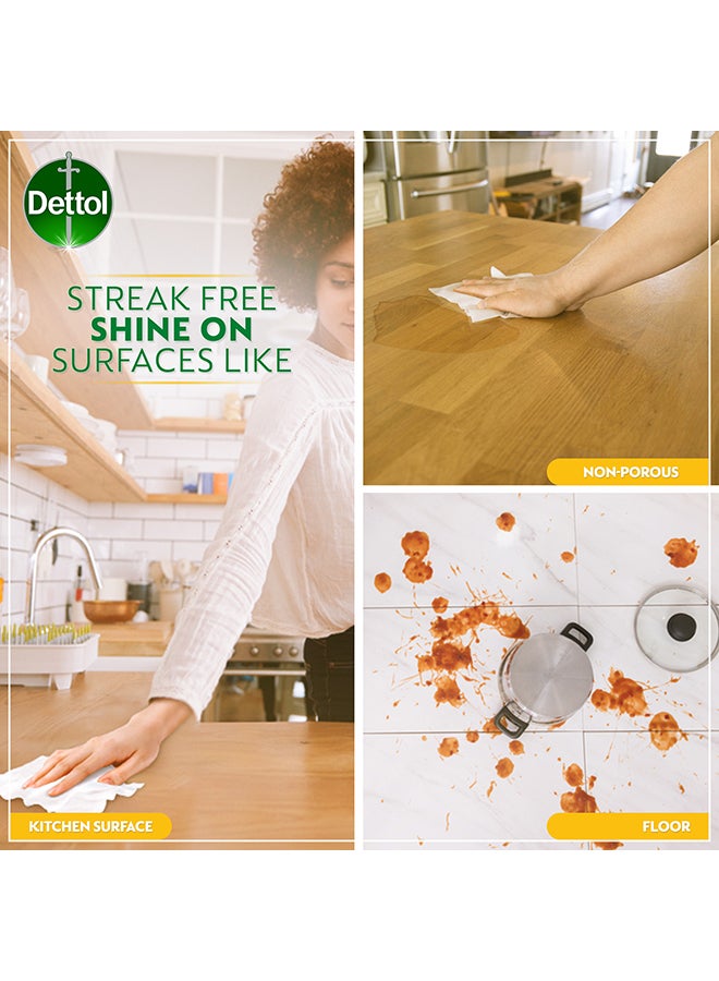 Dettol - Lemon Antibacterial Multi Surface Cleaning Large Wipes With Resealable Lid,80 Count Multicolour - Image 1