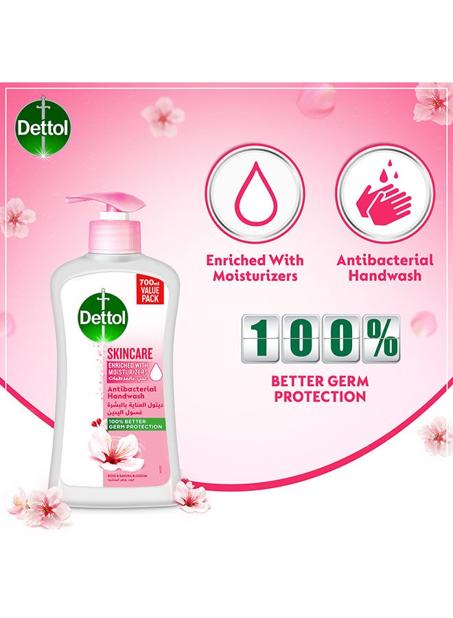 Dettol Skincare Antibacterial Handwash Liquid Soap Enriched With Moisturizer Multicolour 700ml  - Image 4