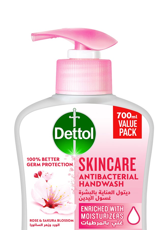 Dettol Skincare Antibacterial Handwash Liquid Soap Enriched With Moisturizer Multicolour 700ml  - Image 2