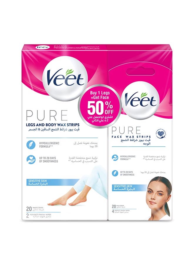 Veet Wax Strips For Sensitive Skin, Pack Of 40  - Image 1