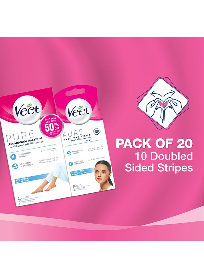 Veet Wax Strips For Sensitive Skin, Pack Of 40  - Image 3