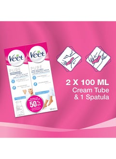 Veet Hair Removal Cream For Sensitive Skin, 100ml Pack Of 2  - Image 3