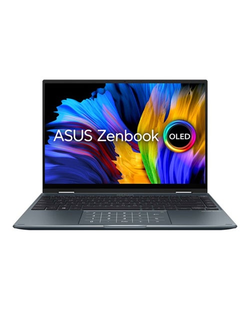 Zenbook 14 Flip OLED UP5401EA-OLED007W Laptop With 14-Inch Display, Core i7 1165G7 Processer/16GB RAM/1TB SSD/Intel Iris Plus Graphics/Windows 11 Home English/Arabic Black