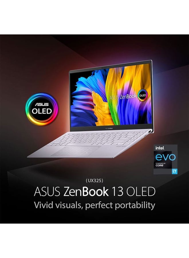 ASUS - Zenbook 13 OLED UX325EA-OLED0W1W Slim Laptop With 13.3-Inch Display, Core i7 1165G7 Processer/16GB RAM/1TB SSD/Intel Iris Plus Graphics/Windows 11 Home English/Arabic SILVER - Image 1