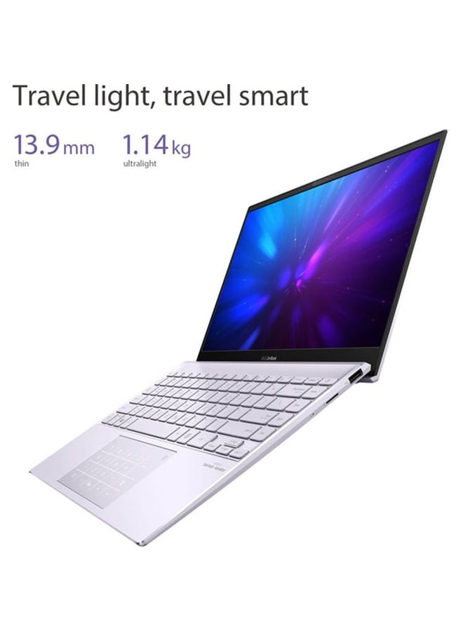 ASUS - Zenbook 13 OLED UX325EA-OLED0W1W Slim Laptop With 13.3-Inch Display, Core i7 1165G7 Processer/16GB RAM/1TB SSD/Intel Iris Plus Graphics/Windows 11 Home English/Arabic SILVER - Image 1