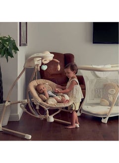 Portable Gironanna Evo Baby Infant Swing, Rocking, Sway Gentle Swaying, With Support And Safety, Cradle From 0- 9 Kg - Coniglio Beige - v1669375083/N19200579A_13