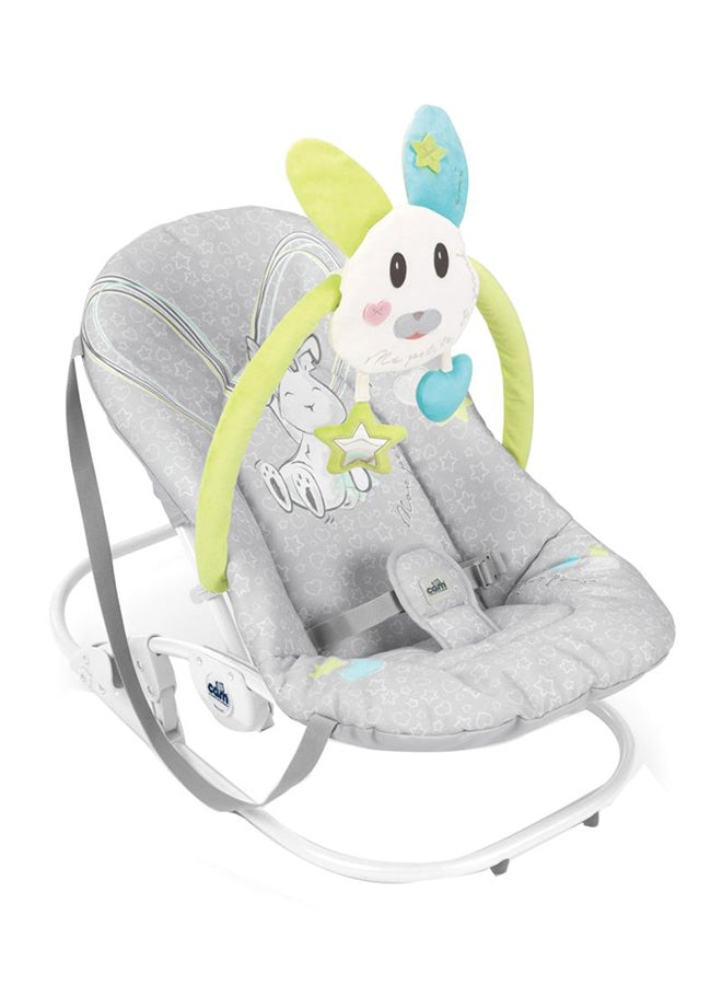cam - Portable Giocam Baby Infant Rocking, Bouncer, Sway Gentle Swaying Rocker, Support With Safety, Cradle, Adjustable 3-position Backrest, Soft Fabric Cover Form 0-9 Kg - Grey - Image 1