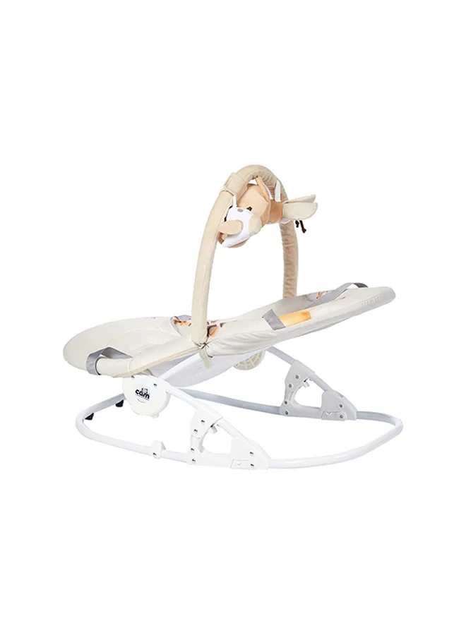 cam Portable Giocam Baby Infant Rocking, Bouncer, Sway Gentle Swaying Rocker, Support With Safety, Cradle, Adjustable 3-position Backrest, Soft Fabric Cover Form 0-9 Kg - Beige