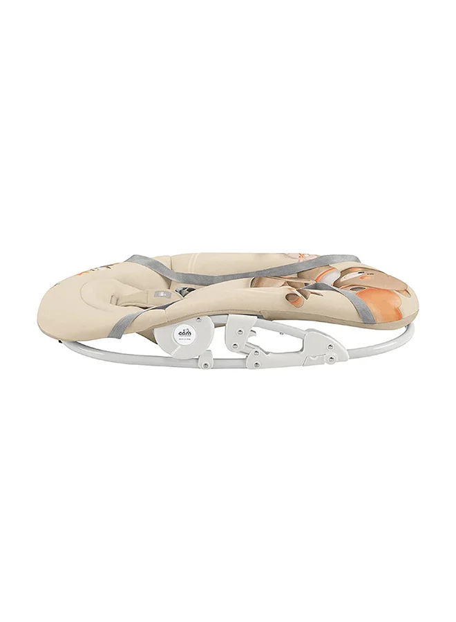 cam Portable Giocam Baby Infant Rocking, Bouncer, Sway Gentle Swaying Rocker, Support With Safety, Cradle, Adjustable 3-position Backrest, Soft Fabric Cover Form 0-9 Kg - Beige