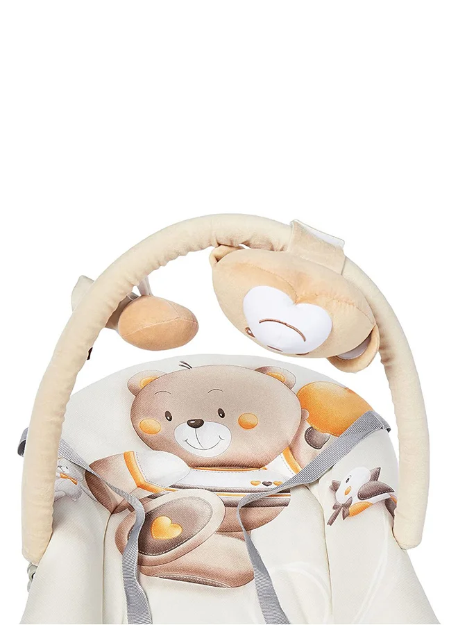 cam Portable Giocam Baby Infant Rocking, Bouncer, Sway Gentle Swaying Rocker, Support With Safety, Cradle, Adjustable 3-position Backrest, Soft Fabric Cover Form 0-9 Kg - Beige