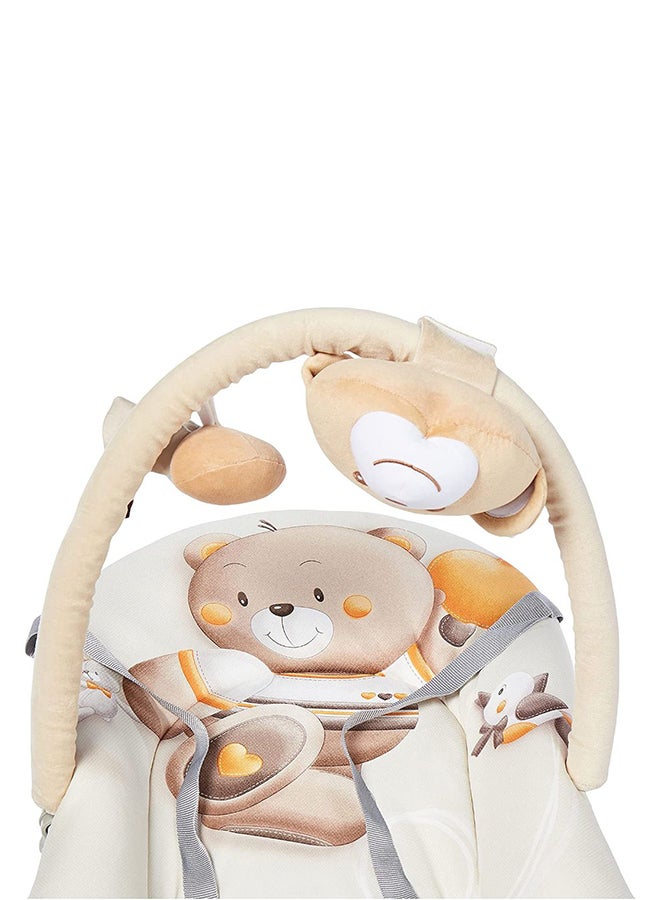 cam - Portable Giocam Baby Infant Rocking, Bouncer, Sway Gentle Swaying Rocker, Support With Safety, Cradle, Adjustable 3-position Backrest, Soft Fabric Cover Form 0-9 Kg - Beige - Image 1