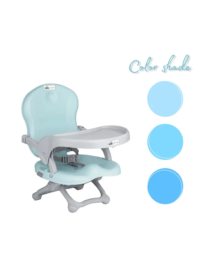 cam Smarty Booster Baby Feeding Chair, Snack Seat, Smart Pop, Portable, Booster Seat With Tray Eating, Dinning Lightweight, Compact Fold, Travel, Camping - Light Blue