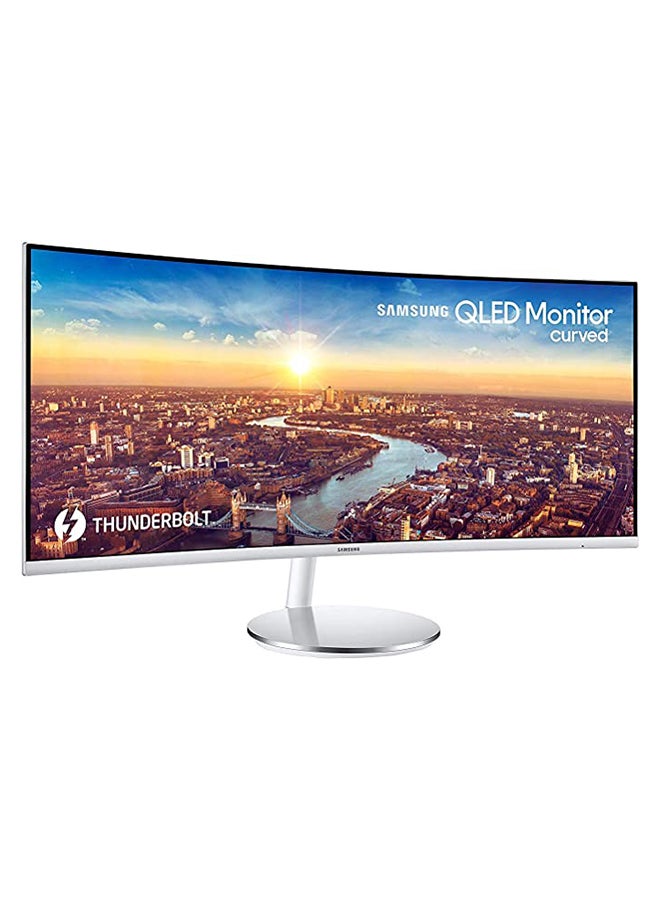 Samsung - 34 inch VA QLED UWQHD Thunderbolt Curved Monitor With 100Hz, AMD FreeSync and DisplayPort HDMI LC34J791WTMXUE Silver - Image 1