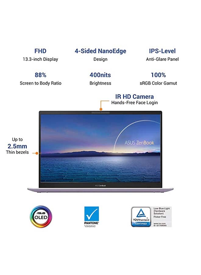 ASUS - Zenbook 13 OLED UX325EA-OLED001W Slim Laptop With 13.3-Inch Display, Core i7-1165G7 Processor/16GB RAM/1TB SSD/Intel Iris XE Graphics/Windows 11 Home English/Arabic Pine Grey - Image 1