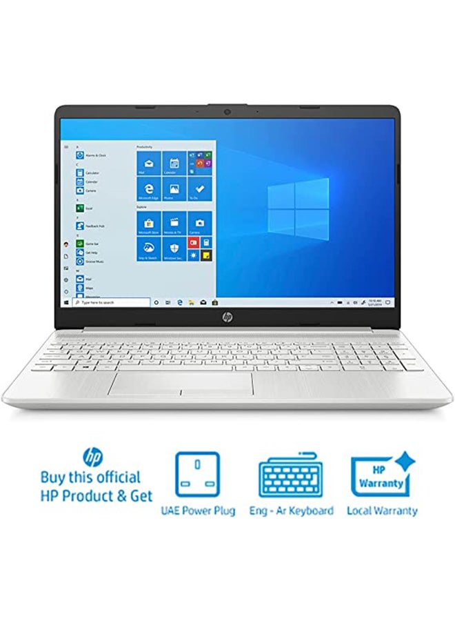 HP - 15-dw3145ne (Upgraded Version) Laptop With 15.6-Inch FHD Display, Core i7-1165G7 Processor/16GB RAM/512GB SSD/Intel Iris Xe Graphics/Windows 11 Home/International Version English/Arabic Natural Silver - Image 1