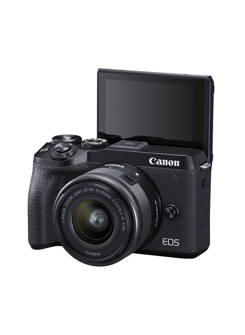 Canon - EOS M6 Mark II Black EF-M15-45 IS STM +EVF EU26 - Image 1