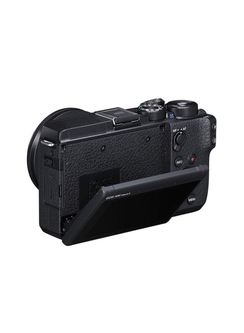 Canon - EOS M6 Mark II Black EF-M15-45 IS STM +EVF EU26 - Image 1