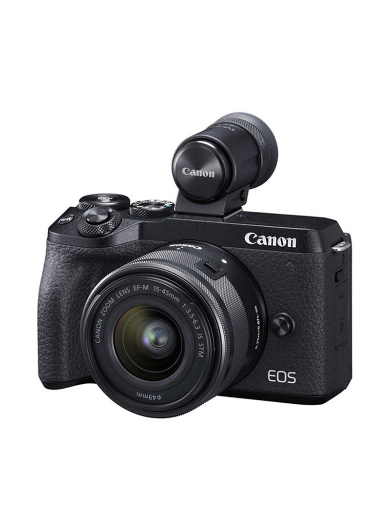 Canon - EOS M6 Mark II Black EF-M15-45 IS STM +EVF EU26 - Image 1