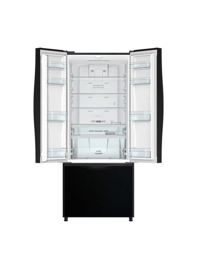 French Bottom Freezer Refrigerator Glass 474.5 kW RWB600PUK9GBK Black
