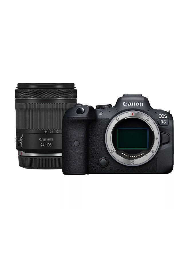 Canon - EOS R6 Mirrorless Camera Body with RF24-105mm F4-7.1 IS STM Lens Kit، Full-frame، 20 MP، Up to 8-stop in Body IS، 20 fps، 4K 60p Movies، Bluetooth & Wi-Fi، Max ISO 102،400 - Image 1