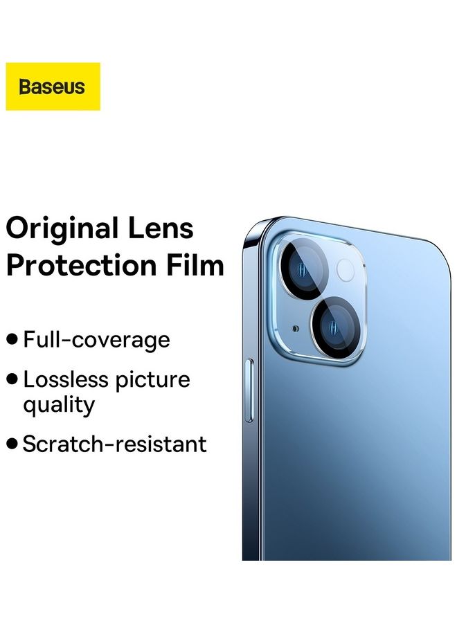 بيسوس حامي كاميرا زجاج مقوى  مانع للبصمه ايفون 14 و 14 بلس - شفاف شفاف - Image 2