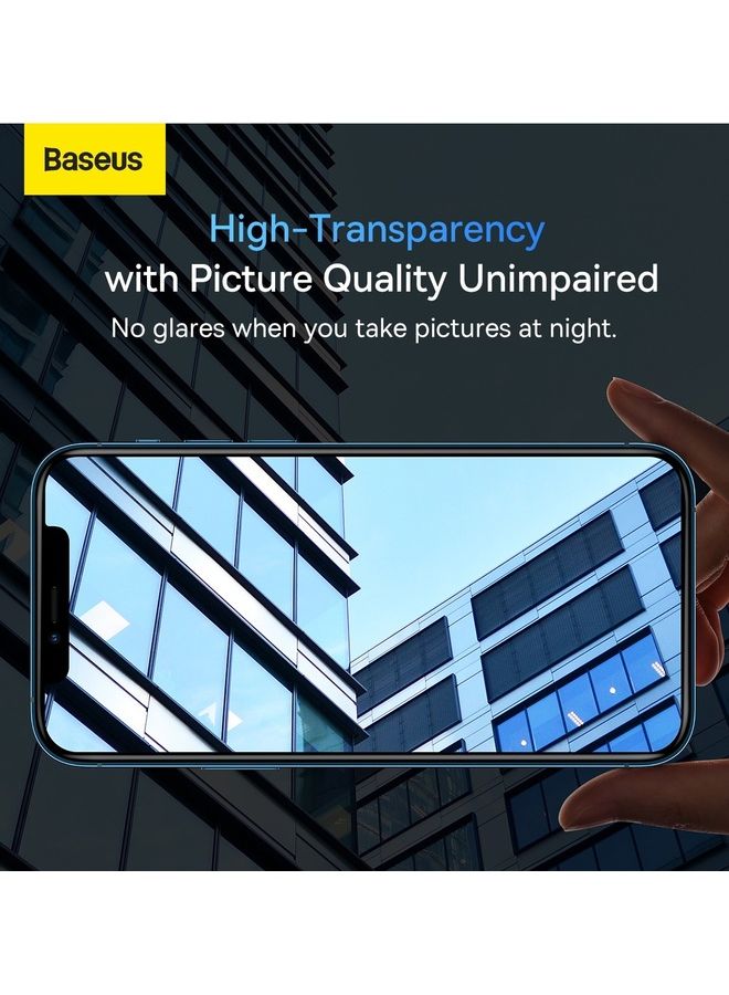 بيسوس حامي كاميرا زجاج مقوى  مانع للبصمه ايفون 14 و 14 بلس - شفاف شفاف - Image 4