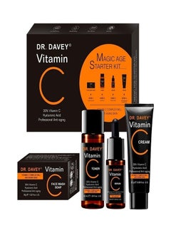 DR. DAVEY 4 In 1 Organic Vitamin C Serum Set Toner Face Cream Soap Best Hyaluronic Acid 100grams  - Image 1
