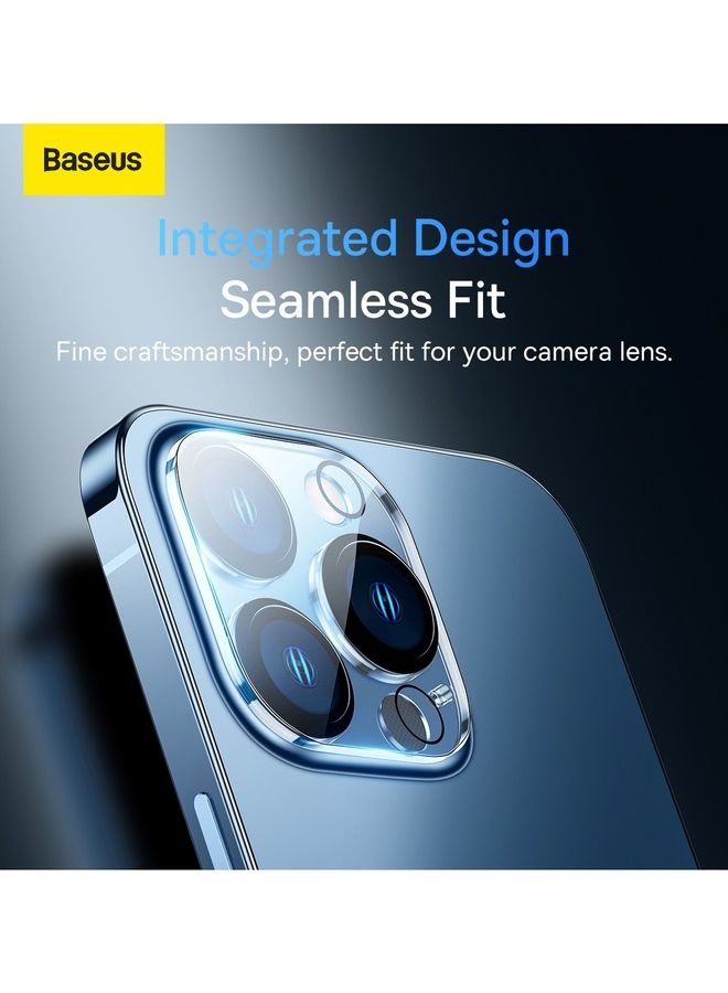 Baseus 0.3mm Tempered Glass Full Frame Camera Lens Protector 2 Pieces Set For iPhone 14 Pro And 14 Pro Max Clear - Image 3