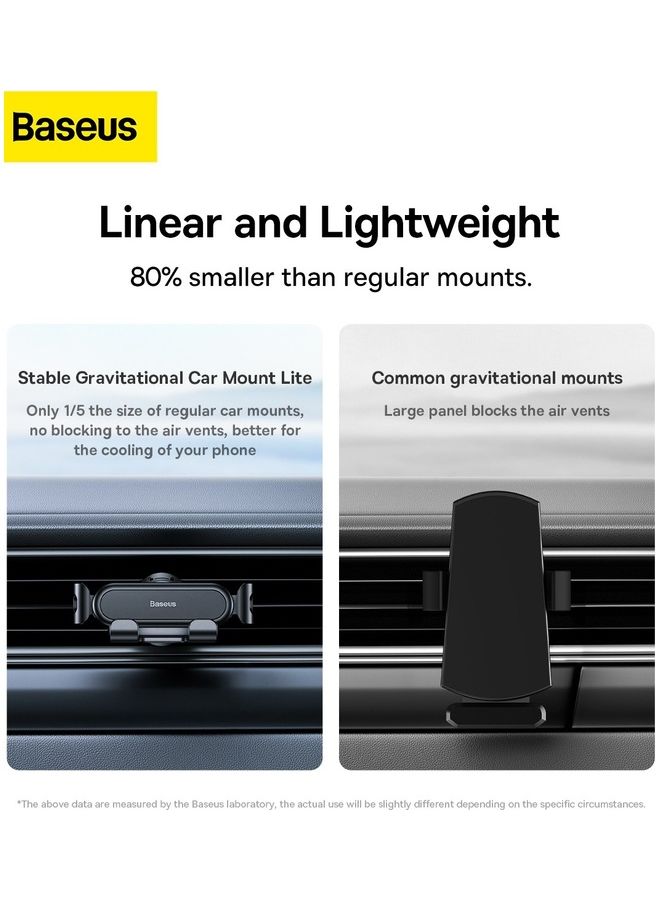 Baseus Car Phone Holder Air Vent Mobile Mount Gravity Auto Clamp Compatible with iPhone 14/ 13/ Pro Max/ 12/ 11/ SE/ XR/ 8, Galaxy S21 Ultra/ S20 FE S10 A71 A21s, Huawei, Xiaomi and Many More Black  - Image 3