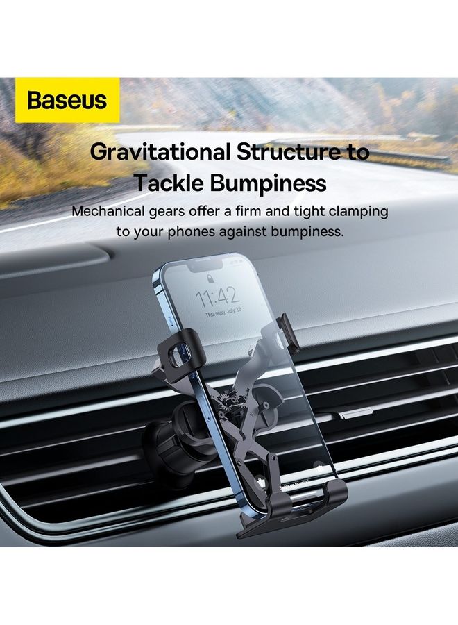 Baseus Car Phone Holder Air Vent Mobile Mount Gravity Auto Clamp Compatible with iPhone 14/ 13/ Pro Max/ 12/ 11/ SE/ XR/ 8, Galaxy S21 Ultra/ S20 FE S10 A71 A21s, Huawei, Xiaomi and Many More Black  - Image 5