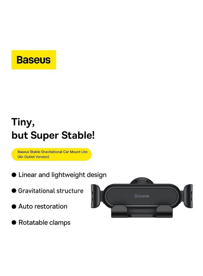 Baseus Car Phone Holder Air Vent Mobile Mount Gravity Auto Clamp Compatible with iPhone 14/ 13/ Pro Max/ 12/ 11/ SE/ XR/ 8, Galaxy S21 Ultra/ S20 FE S10 A71 A21s, Huawei, Xiaomi and Many More Black  - Image 2