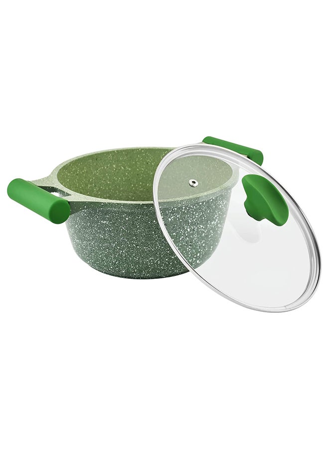 Prestige 12-Piece Granite Non-Stick Aluminium Essentials Cookware Set Includes 1xCasserole with Lid 20 cm, 1xCasserole With Lid 24 cm, 1xCasserole With Lid 26 cm, 1xCasserole With Lid 28 cm, 1xFrying Pan 24 cm, 3xKitchen tools Green  - Image 2