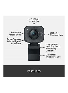Logitech Creators Streamcam Premium Webcam For Streaming And Video Content Creation Full Hd 1080P 60 Fps Premium Glass Lens Smart Autofocus Usb Connection For Pc Mac Graphite  - Image 5