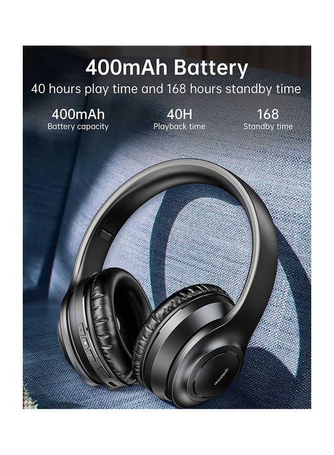 CHOETECH - Wireless Bluetooth on Ear Active Noise Cancellation Stereo Headphone Black - Image 1