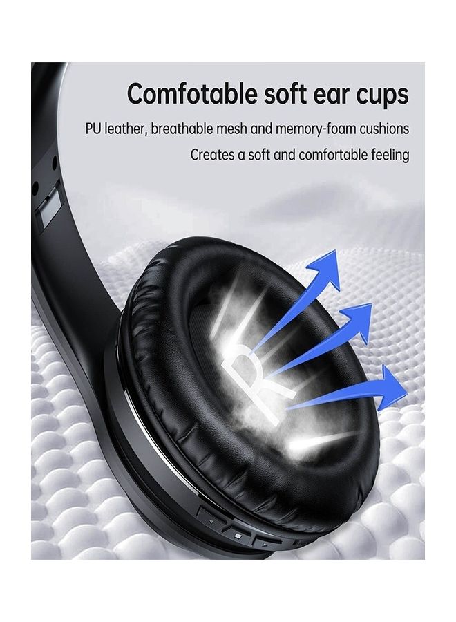 CHOETECH - Wireless Bluetooth on Ear Active Noise Cancellation Stereo Headphone Black - Image 1