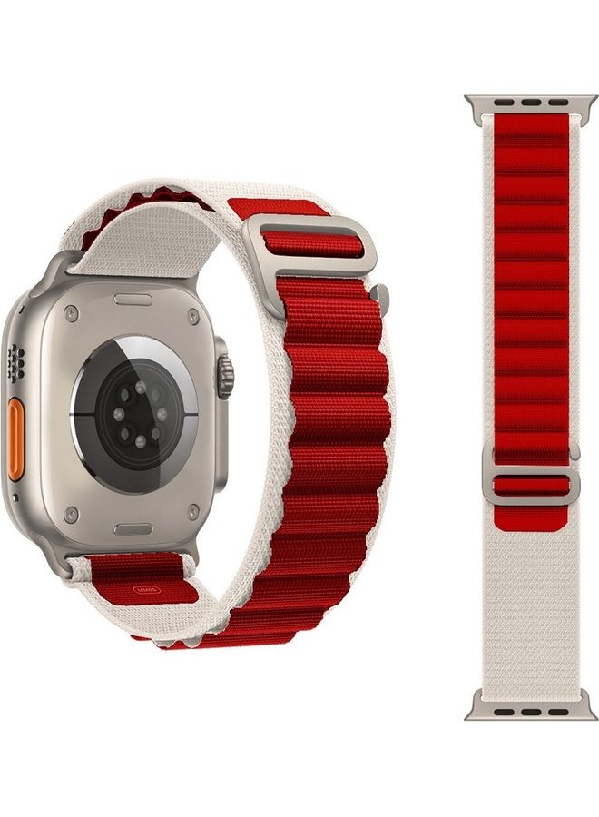MARGOUN - 4Pack for Apple Watch Alpine Loop Band 49mm/45mm/44mm Nylon Woven Sport Strap Compatible with iWatch Series 8/Ultra/7/SE/6/5/4/3/2/1 Green/Orange/White/Red - Image 1