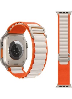 MARGOUN 3Pack for Apple Watch Alpine Loop Band 49mm/45mm/44mm Nylon Woven Sport Strap Compatible with iWatch Series 8/Ultra/7/SE/6/5/4/3/2/1 Orange,White/Orange,Black/Red,White  - Image 2