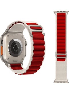 MARGOUN 3Pack for Apple Watch Alpine Loop Band 49mm/45mm/44mm Nylon Woven Sport Strap Compatible with iWatch Series 8/Ultra/7/SE/6/5/4/3/2/1 Orange,White/Orange,Black/Red,White  - Image 4