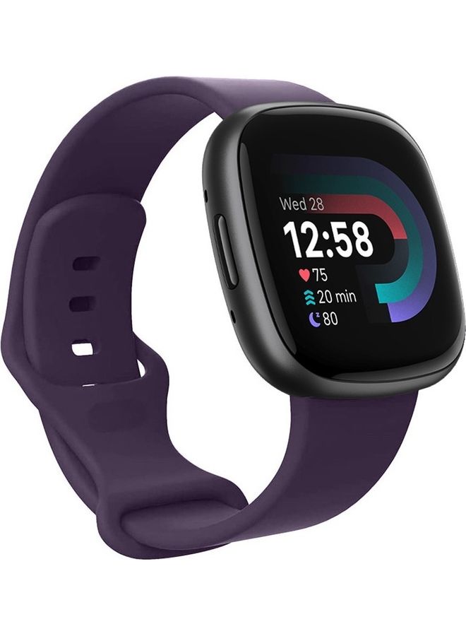 MARGOUN Fitbit Versa 4 Band / Fitbit Sense 2 Band Soft Silicone Replacement Strap Watch Band Sport Wristband Purple - Image 1