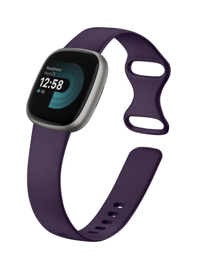 MARGOUN Fitbit Versa 4 Band / Fitbit Sense 2 Band Soft Silicone Replacement Strap Watch Band Sport Wristband Purple - Image 2